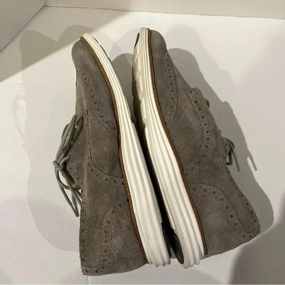 Cole Haan Womens Lunargrand Wingtip II Lace up Oxford Flats Grey Waterproof Sz 9 - Picture 2 of 10